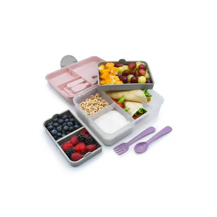 Melii 2-Tier Bento Box, Pink, 6 Compartments