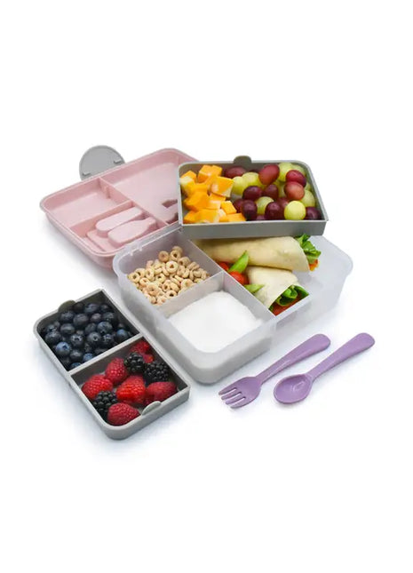 Melii 2-Tier Bento Box, Pink, 6 Compartments