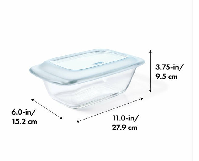 1.6 qt Loaf Glass Baking Dish w/ Lid