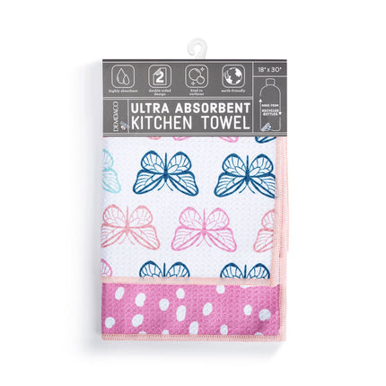 Absorbent 2 Sided Towel Butterflies