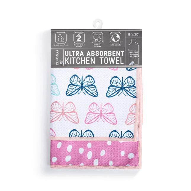 Absorbent 2 Sided Towel Butterflies