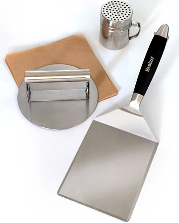 Smash Burger Press Kit with Seasoning Shaker