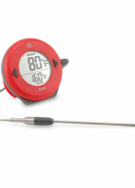 Dot Simple Alarm Thermometer Red