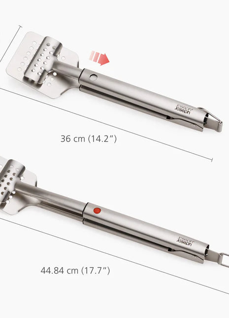 GrillOut BBQ Turner Tongs with Retractable Head