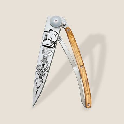 37G Knife Chef Olive Wood Grey