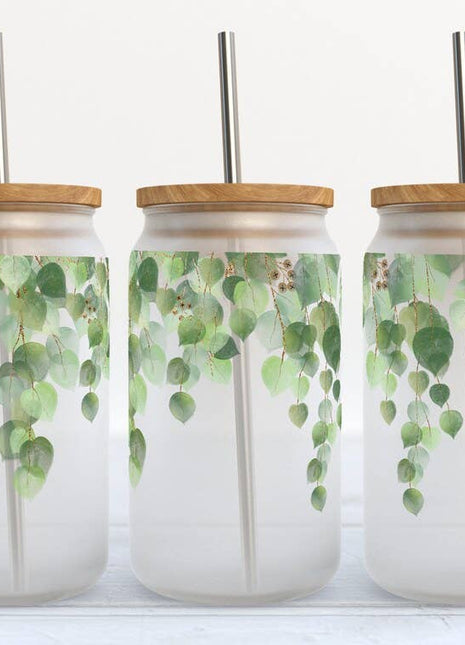 Eucalyptus 16oz Libbey Glass Frosted Tumbler