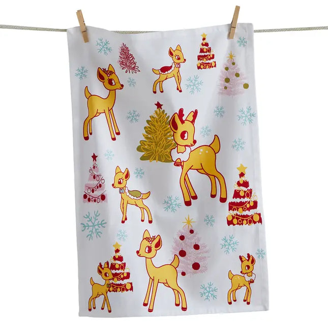 Groovy Reindeer Dishtowel