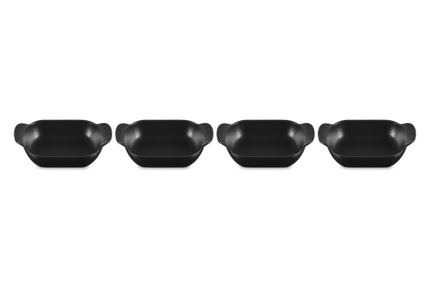 Mini Rectangular Baker 1/3 Qt Set of 4 Matte Black