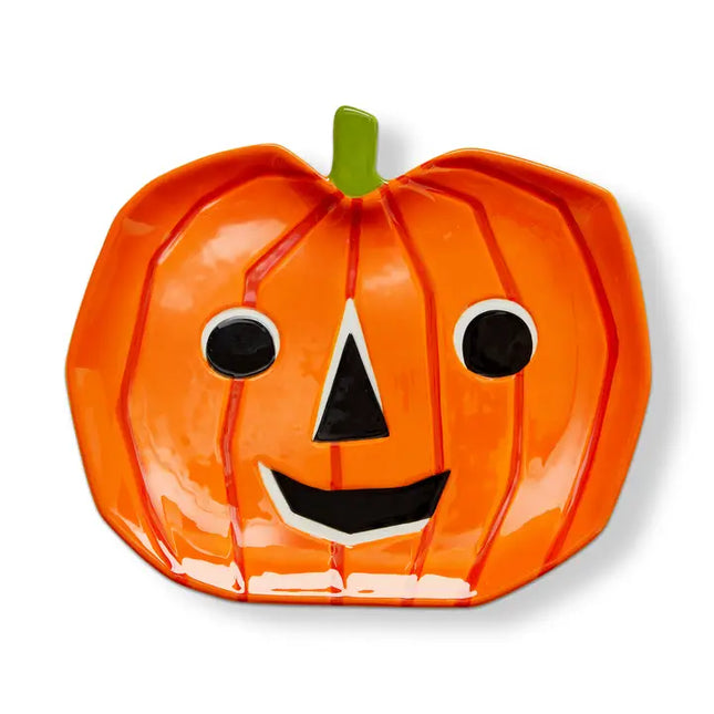 Pumpkin Platter Serverware Orange Earthenware Halloween