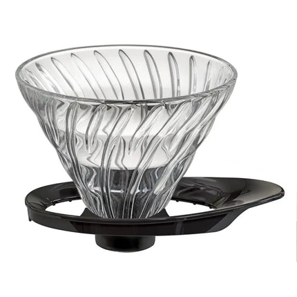 V60 Glass Coffee Dripper (Black Holder)