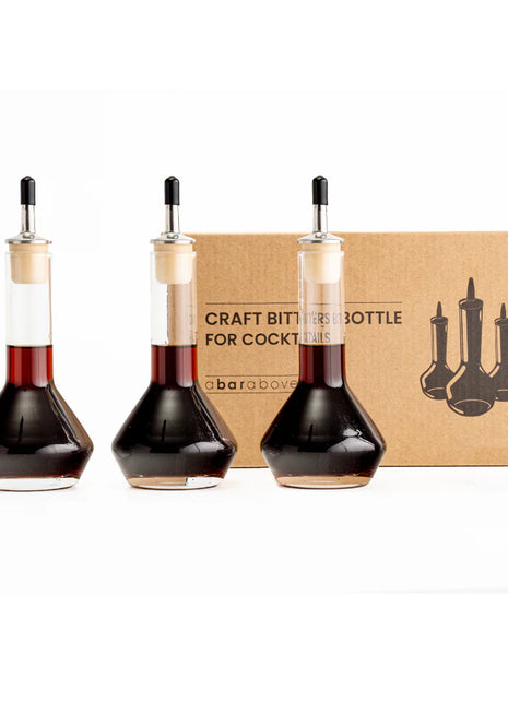 Glass Bitters Bottle 3pk 3.4oz