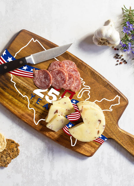 USA 250th Anniversary Colorful Acacia Wood Charcuterie Board