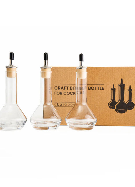 Glass Bitters Bottle 3pk 3.4oz