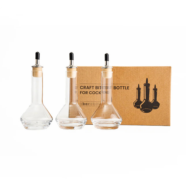 Glass Bitters Bottle 3pk 3.4oz