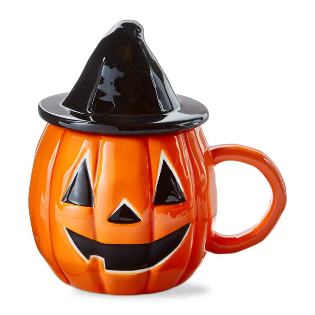 Jack-O-Lantern Lidded Mug Earthenware