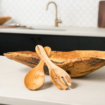 Italian Olivewood Salad Servers