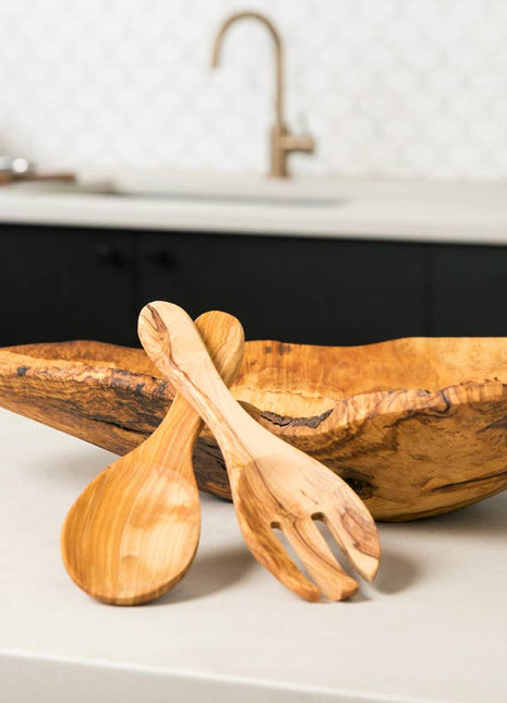 Italian Olivewood Salad Servers