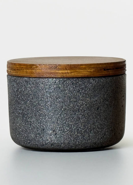 Concrete Salt Cellar with Wooden Lid