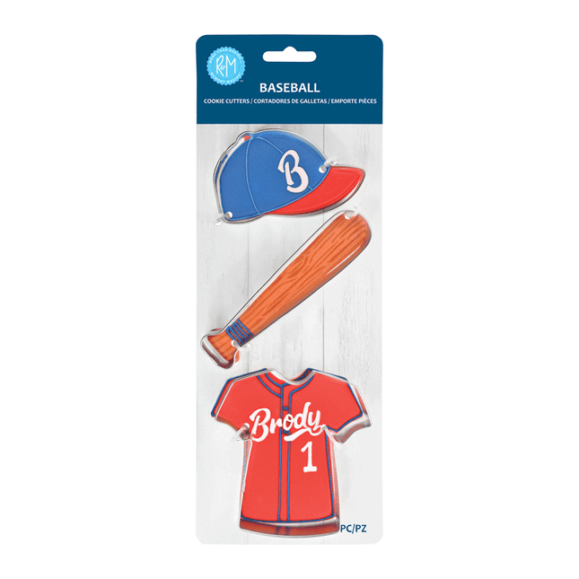 Baseball 3 Pc Cookie Cutter Set