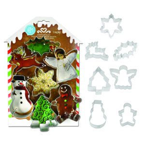 Christmas 7 Pc Cookie Cutter Set on Gingerbread House Card