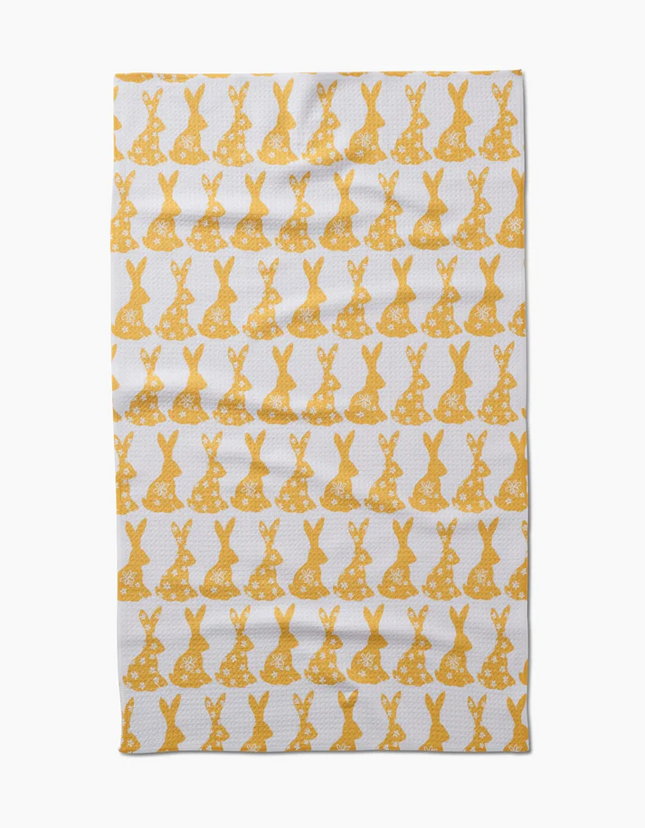 Geometry Tea Towel Floral Spring Bunny