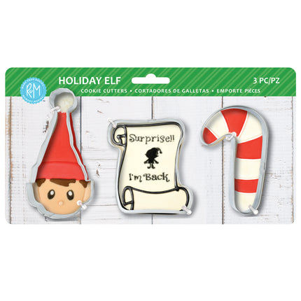 Holiday Elf 3 Pc Cookie Cutter Set
