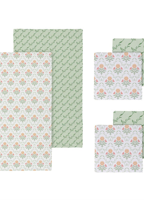 Cottage Garden Floral Quatrefoil Kitchen Gift Set