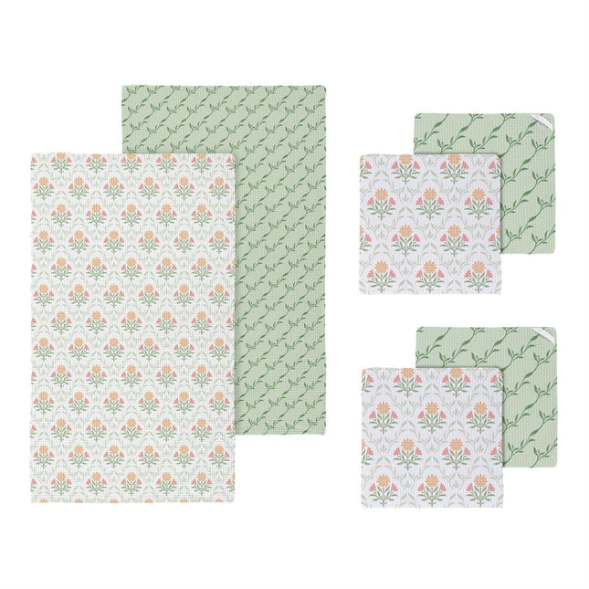 Cottage Garden Floral Quatrefoil Kitchen Gift Set