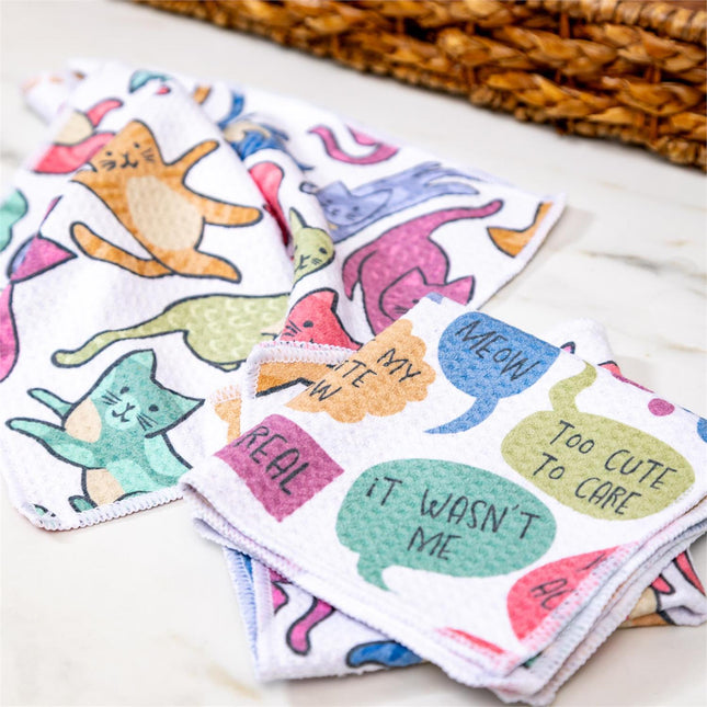 Pet Central Cat Thoughts Kitchen Towel Quick Dry, 30"x18"