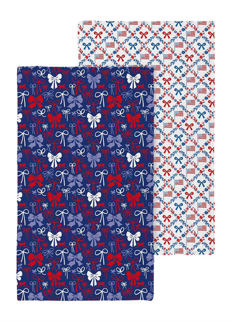 American Classic Red, White, & Bows Kitchen Towel Quick Dry, 30"x18"
