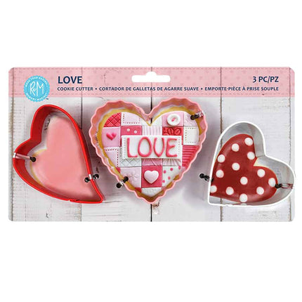 Love 3 Pc Color Cookie Cutter Carded Set