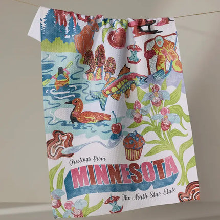 Geometry Tea Towel Greetings from MN