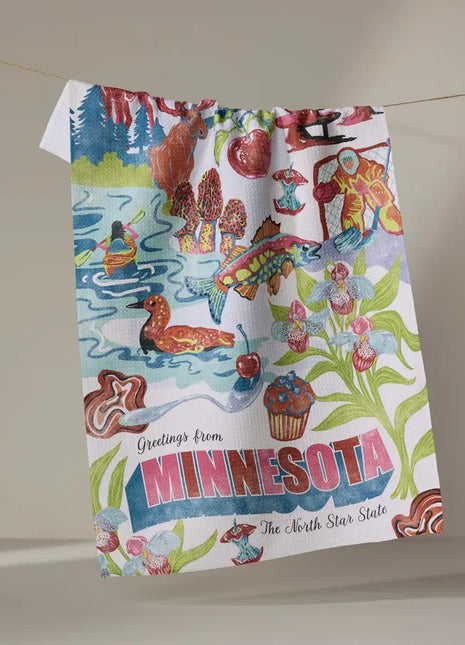 Geometry Tea Towel Greetings from MN