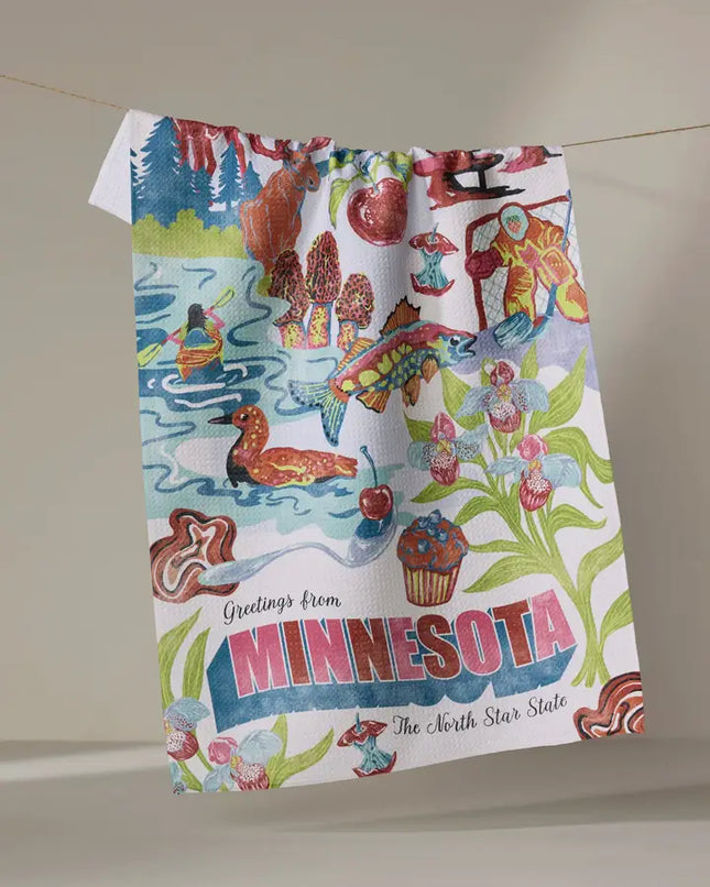 Geometry Tea Towel Greetings from MN