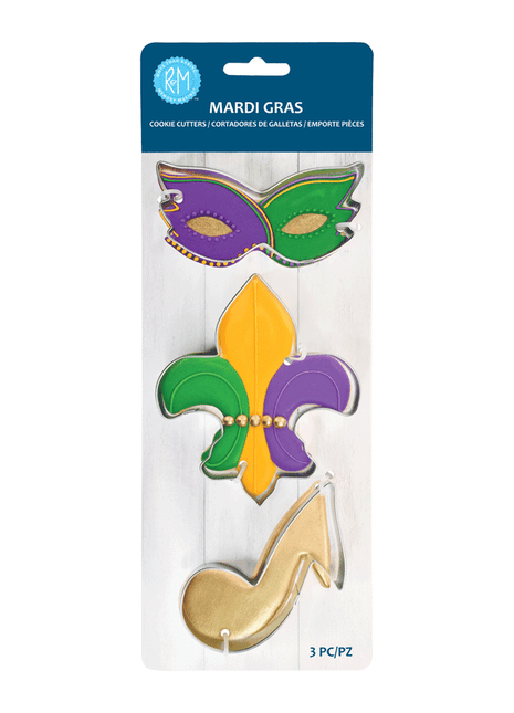Mardi Gras 3 Pc Cookie Cutter Set