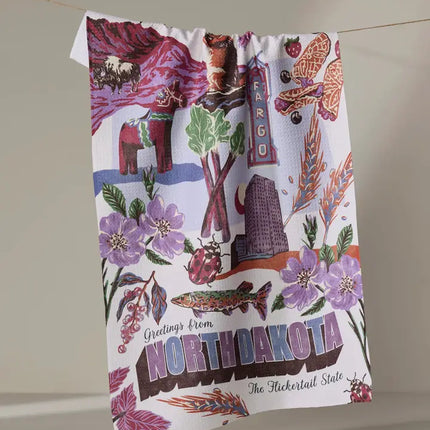 Geometry Tea Towel Greetings from ND