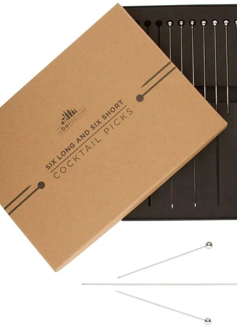 Stainless Steel Cocktail Picks -combo 6pc Short/6pc Long