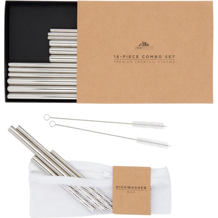 Stainless Steel Straws Combo Set