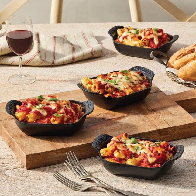 Mini Rectangular Baker 1/3 Qt Set of 4 Matte Black