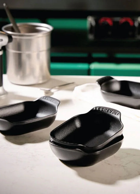 Mini Rectangular Baker 1/3 Qt Set of 4 Matte Black