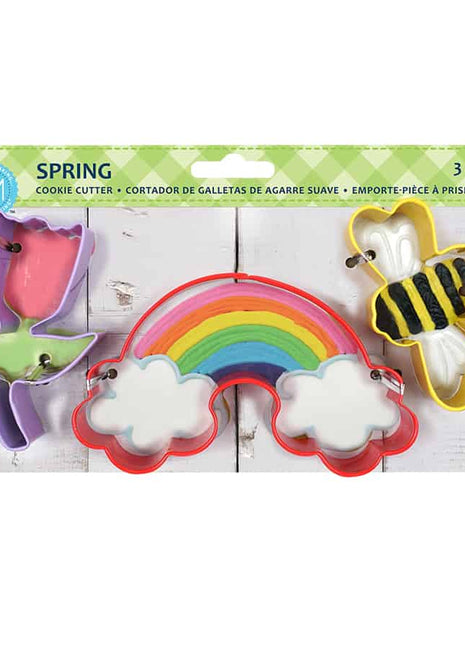 Spring 3 Pc Color Cookie Cutter Carded Set