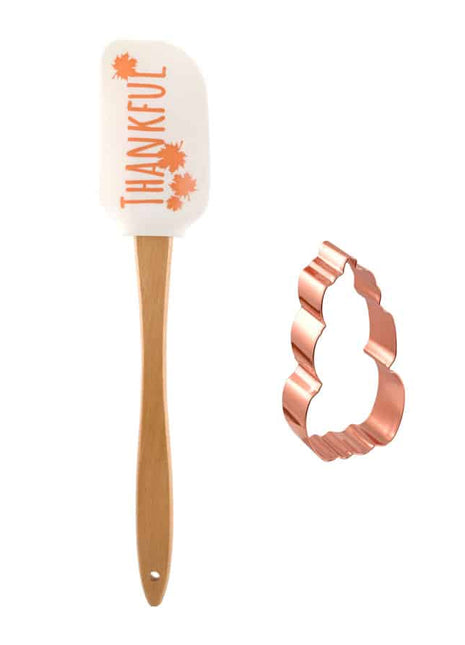 Thankful 2 Pc Spatula Set with Cookie Cutter Gift Set