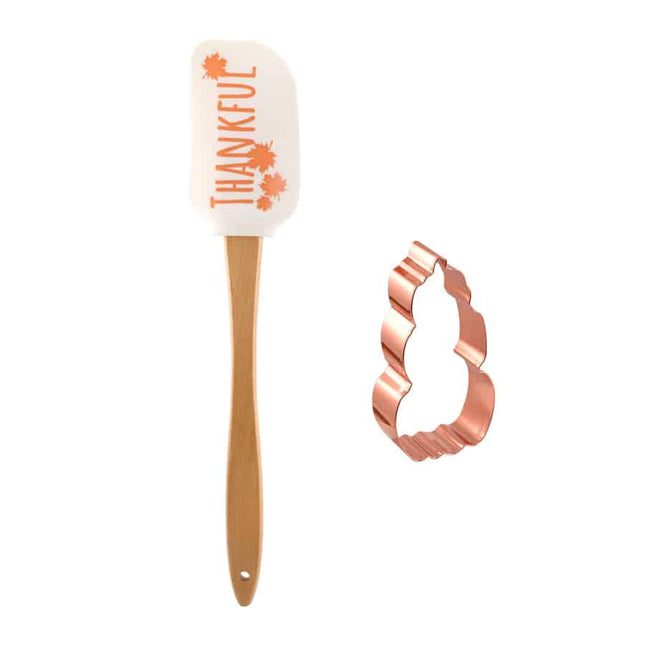 Thankful 2 Pc Spatula Set with Cookie Cutter Gift Set