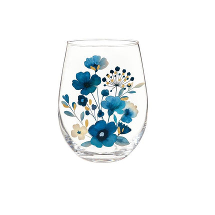 Gilded Meadow Stemless Wine Glass - Evergreen
