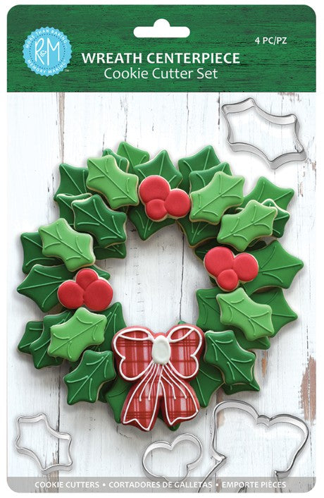 Wreath Centerpiece 4 Pc Cookie Cutter Set