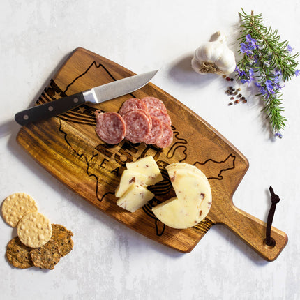 USA 250th Anniversary Engraved Acacia Wood Charcuterie Board