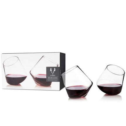 StemleSS Rolling Wine Glasses Set Of 2