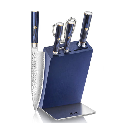 Kita 6pc Hua Knife Block Set (blue Block)