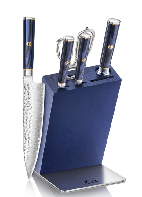 Kita 6pc Hua Knife Block Set (blue Block)