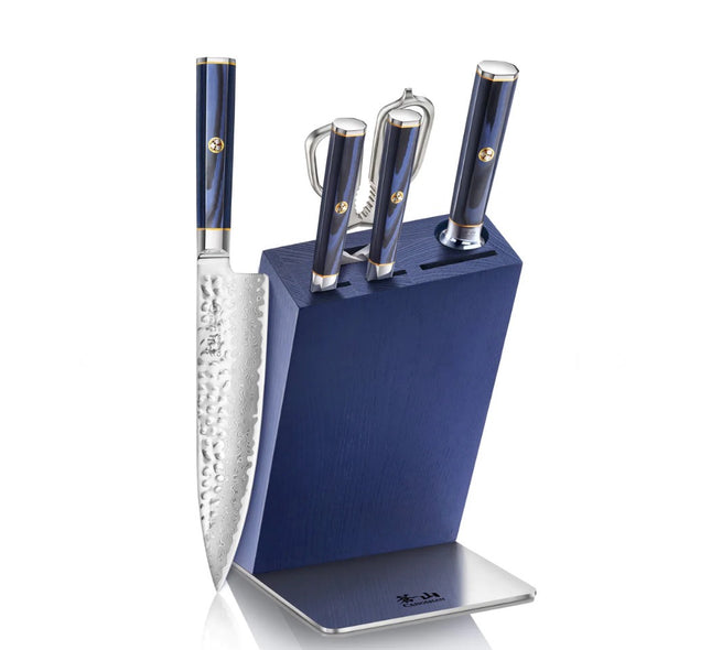 Kita 6pc Hua Knife Block Set (blue Block)